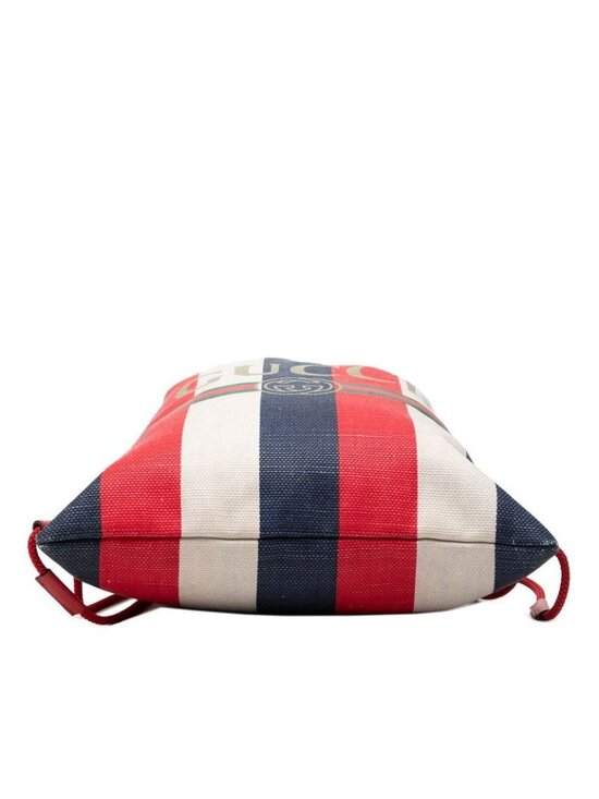 Gucci Sherry Line Logo Backpack Drawstring Red White Tricolor Canvas main image 6